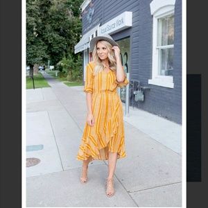 Mustard yellow High/Low Midi Dress XS